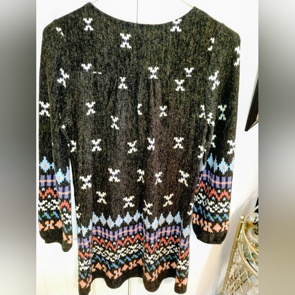 Hazel Anthropology Gray Pattern Sweater Dress Size Small - Picture 8 of 8